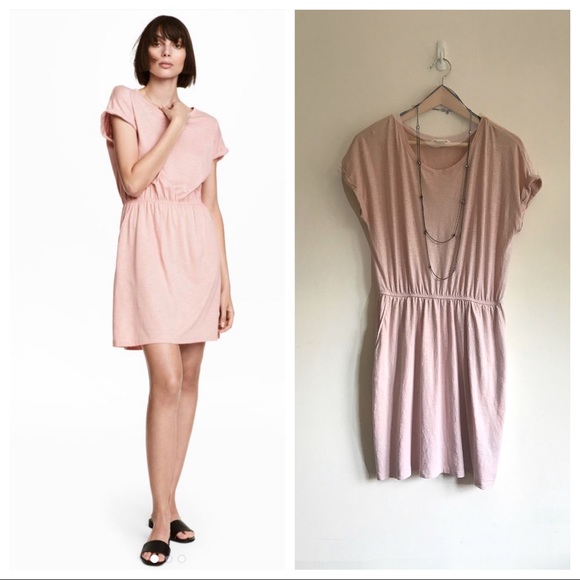 H&M Dresses & Skirts - H&M powder pink jersey dress with pockets